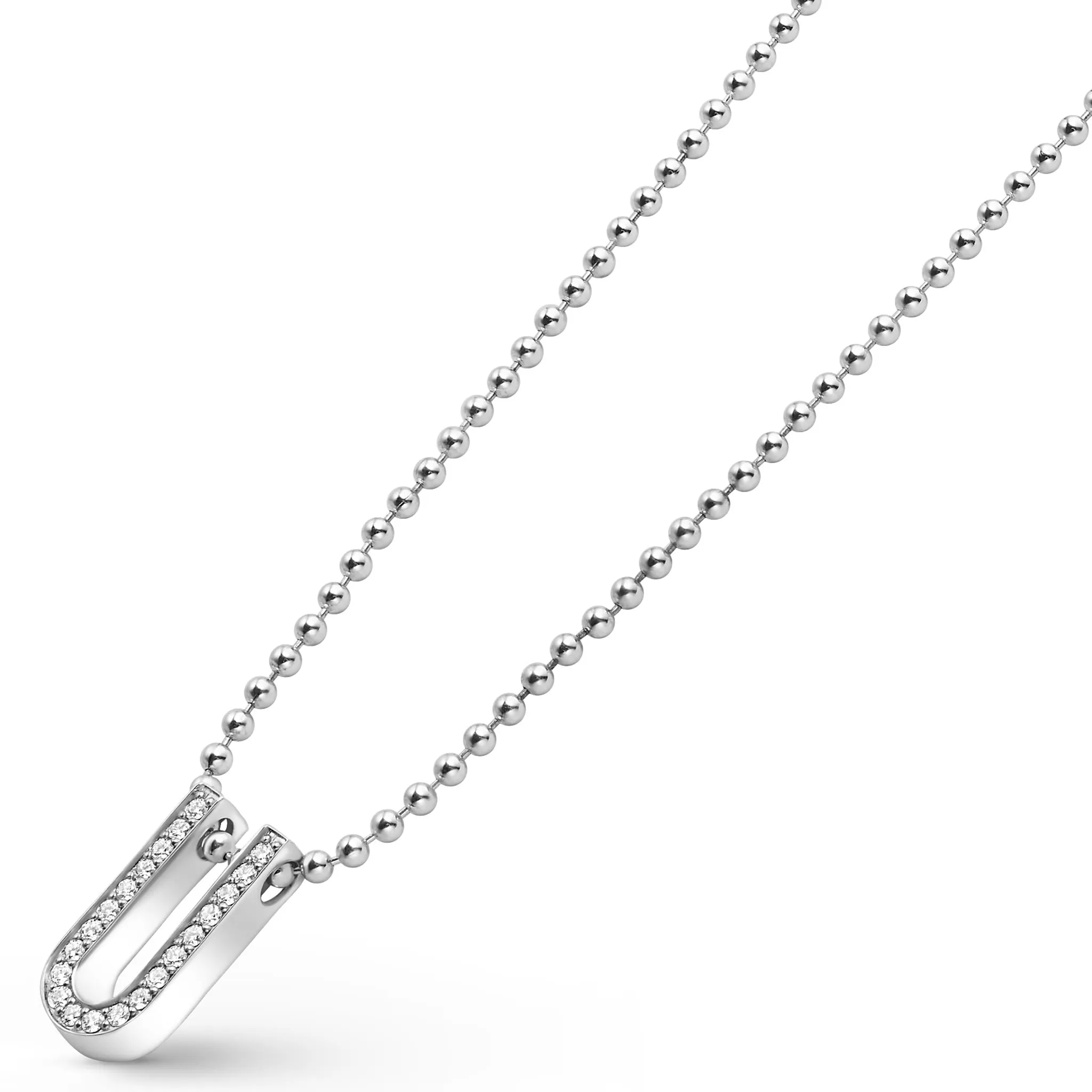 Caviar Spark Large Linear Diamond Pendant Necklace