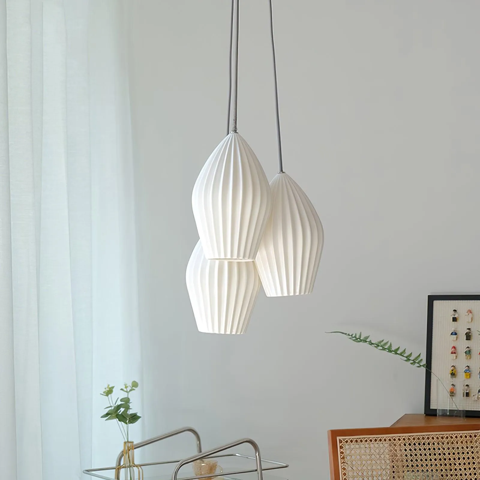 Ceramic Ribbed Pendant light