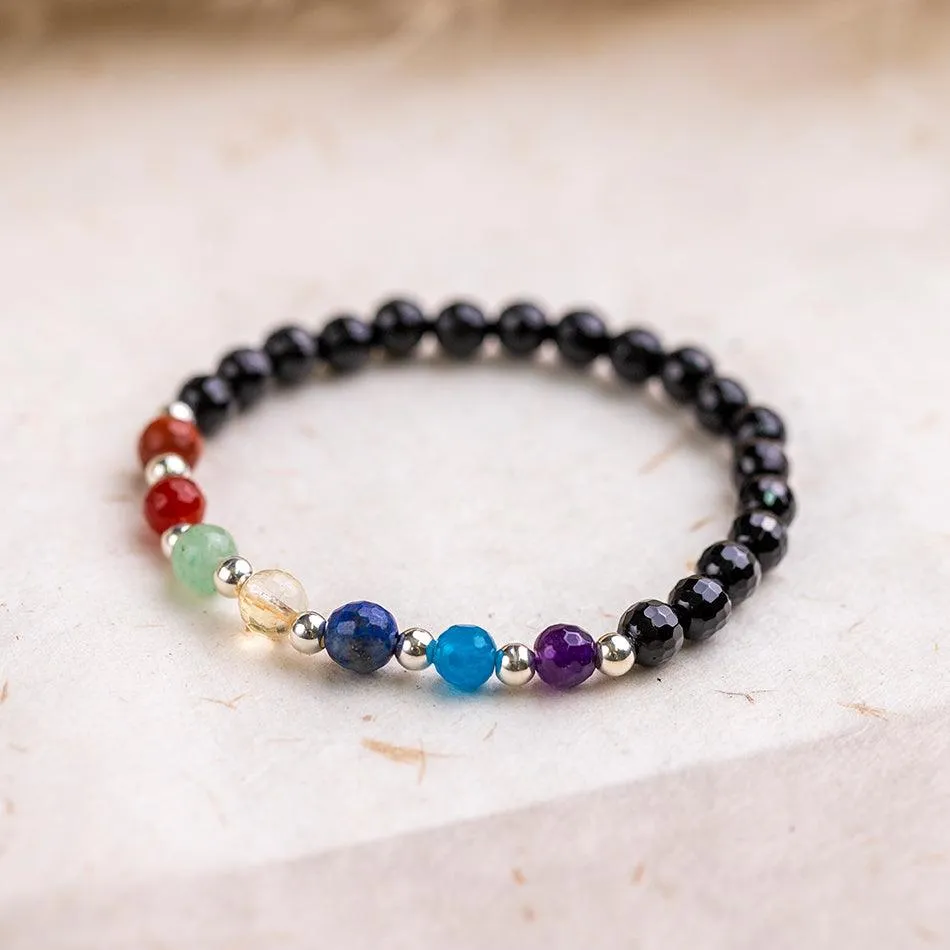 Chakra Bracelet with Tourmaline