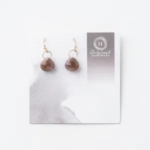 Chocolate Moonstone Drop Earrings