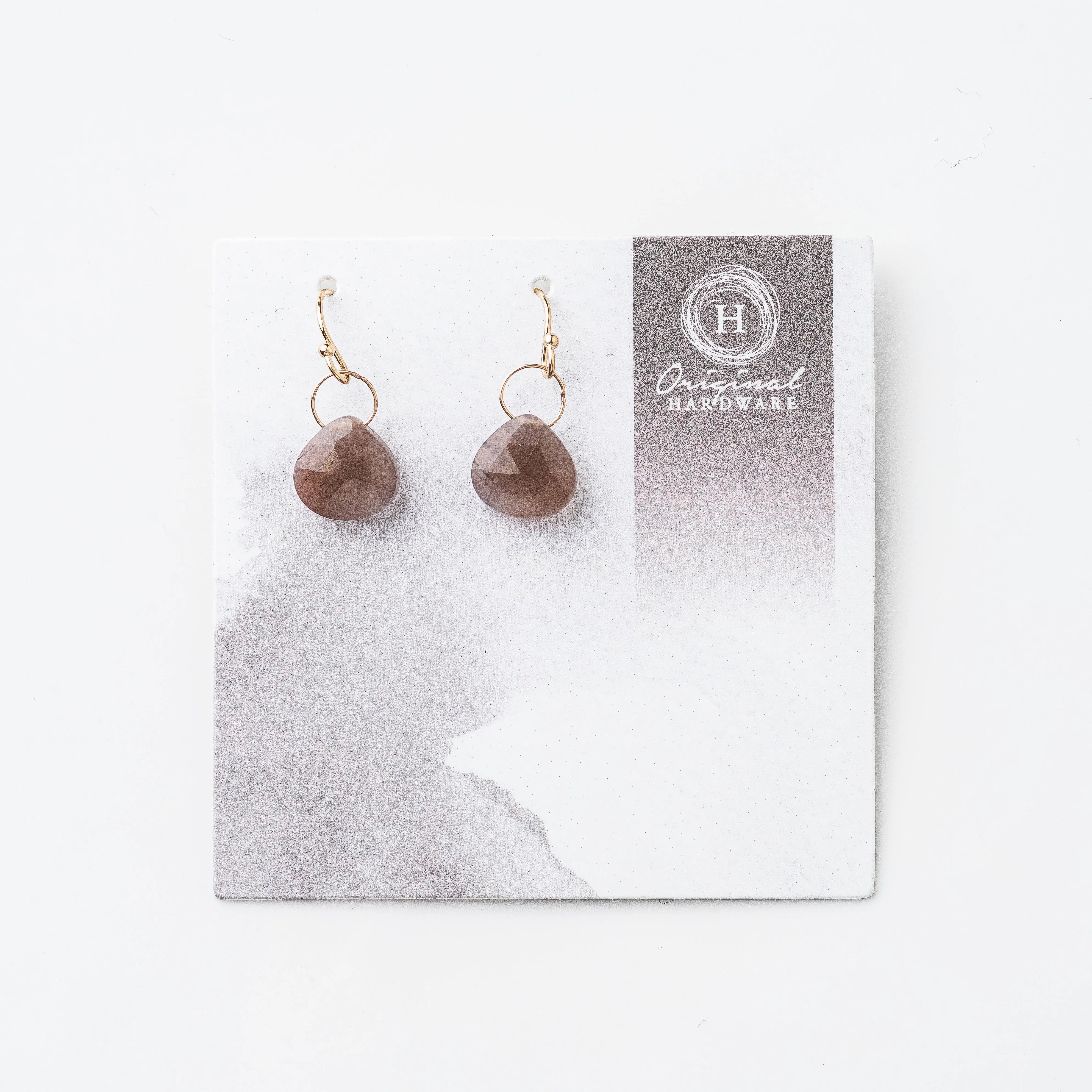 Chocolate Moonstone Drop Earrings