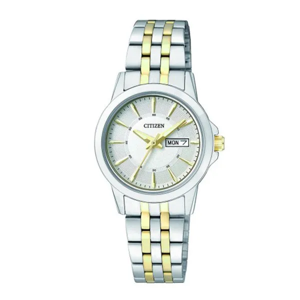 Citizen Ladies' Quartz Two-Tone Stainless Steel Band Watch EQ0608-55A