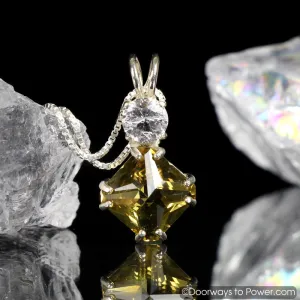 Citrine & Phenacite Mini Magician Stone Pendant "Incredible Energy"