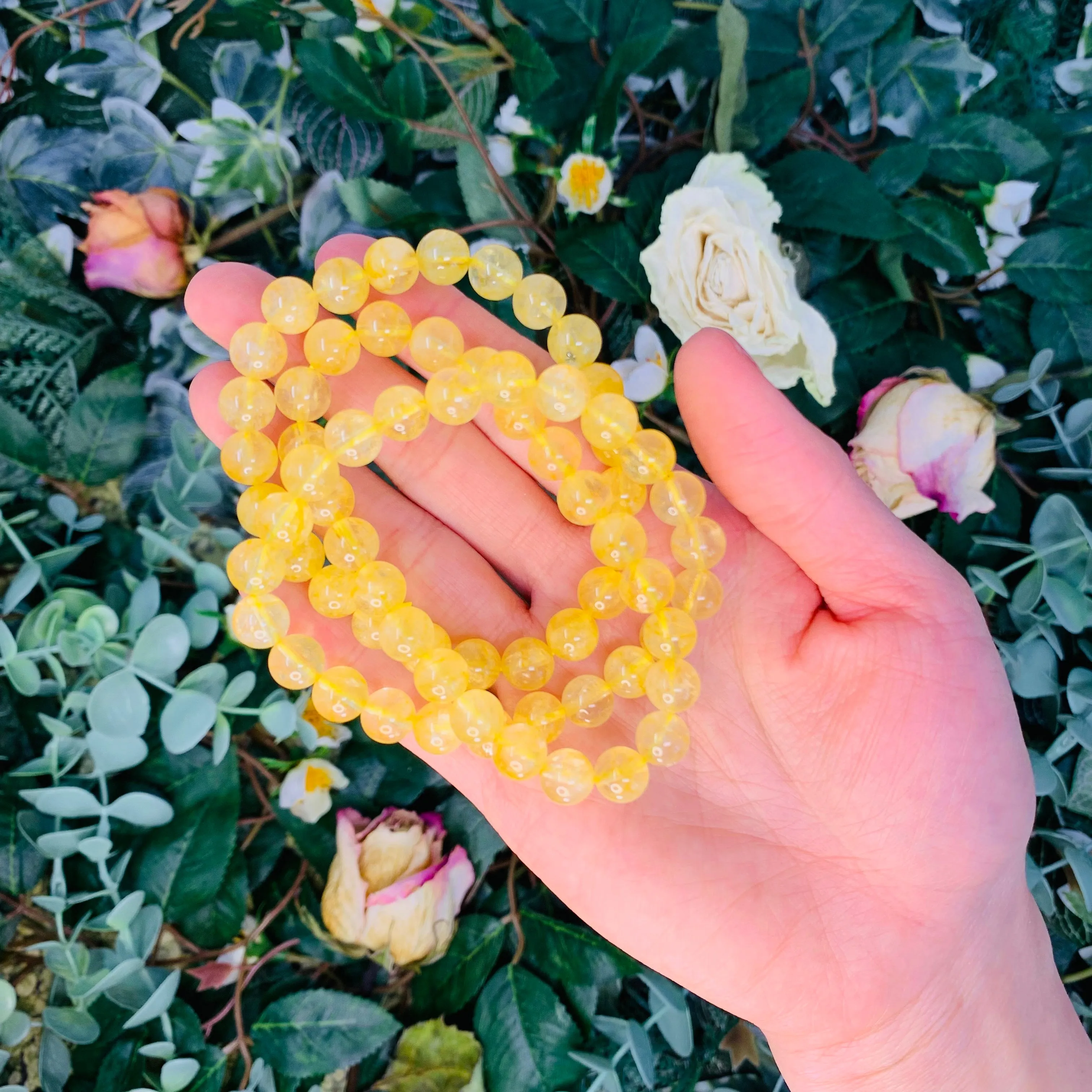 Citrine Beaded Crystal Bracelet