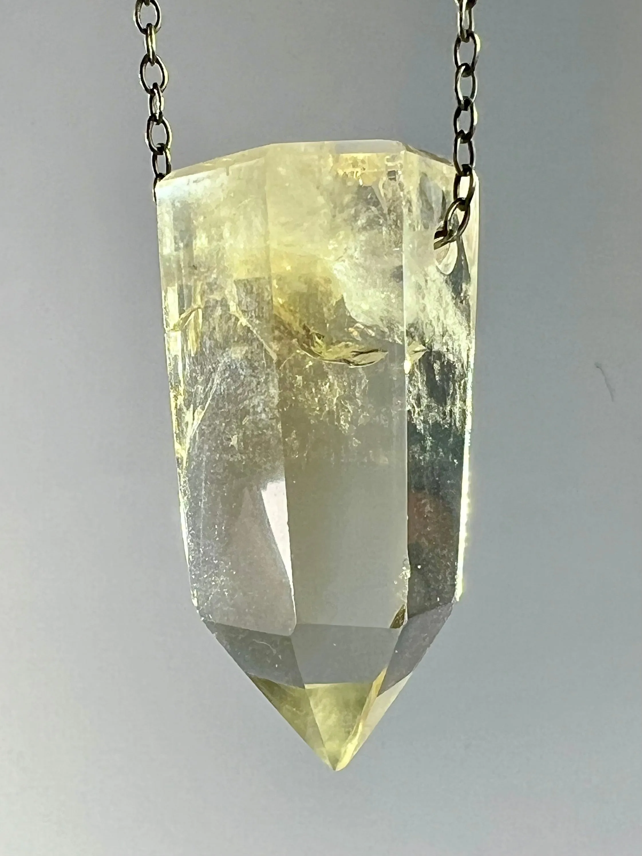 Citrine Quartz Crystal Necklace