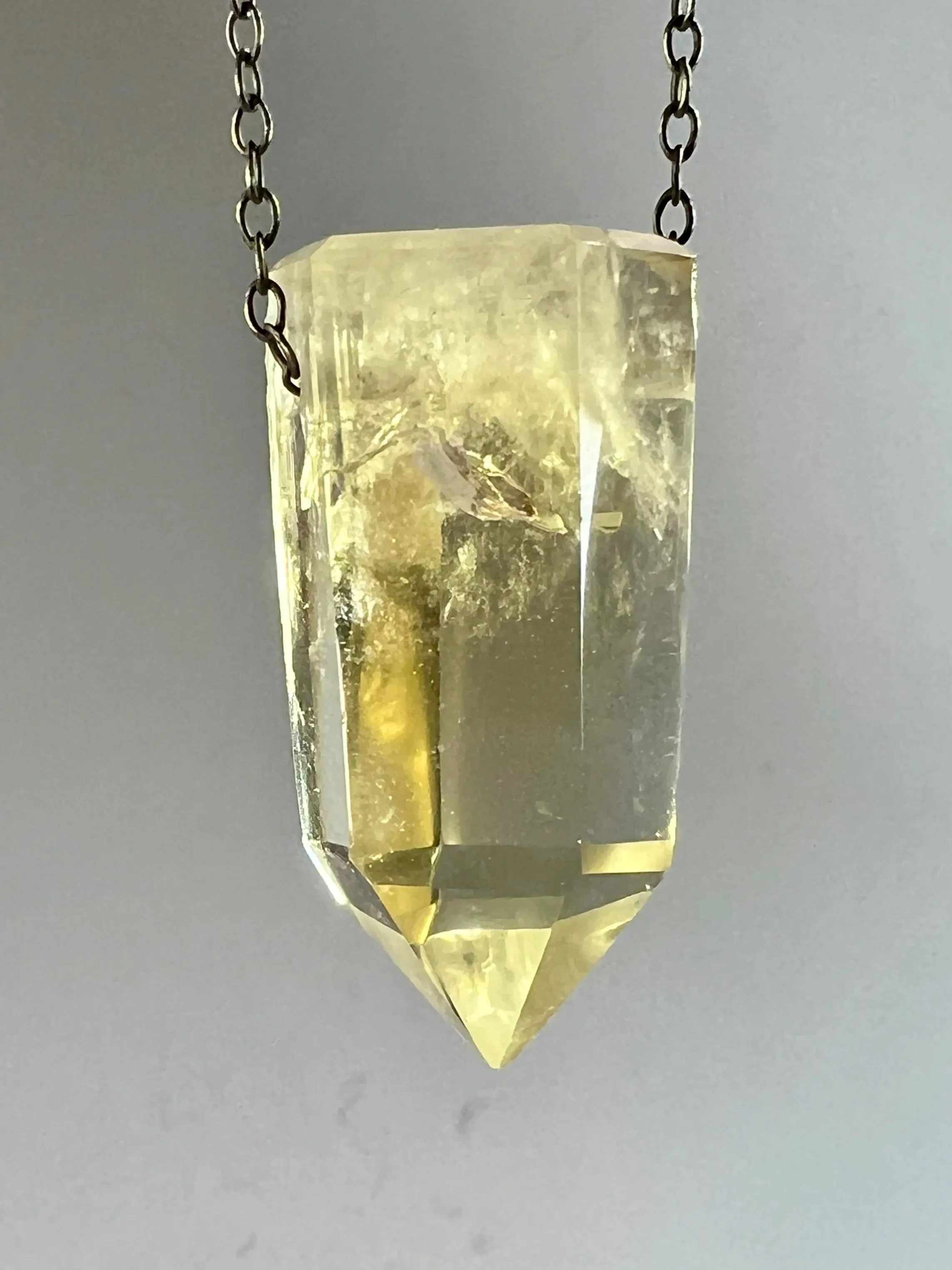 Citrine Quartz Crystal Necklace