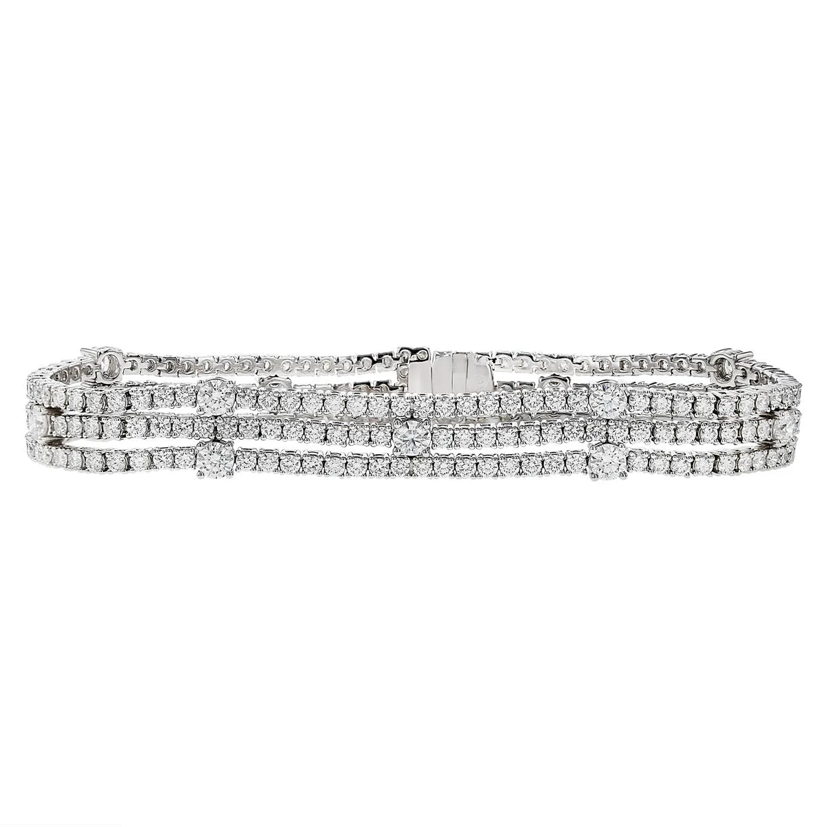 Classic Three Row Diamond Bracelet