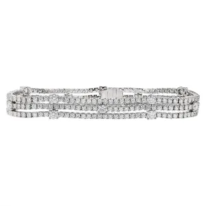 Classic Three Row Diamond Bracelet