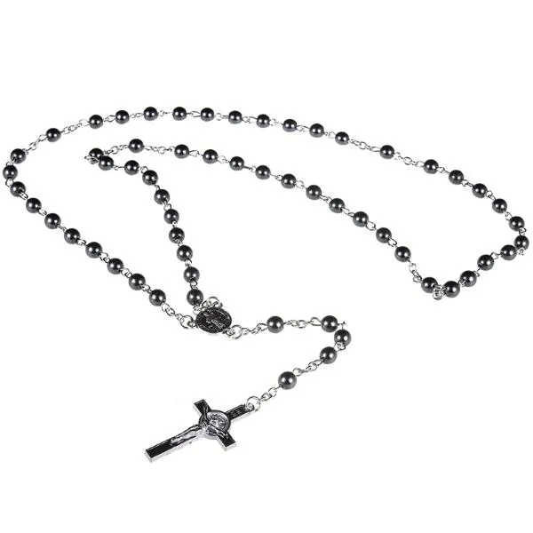 Classy Men Rosary Pendant Necklace