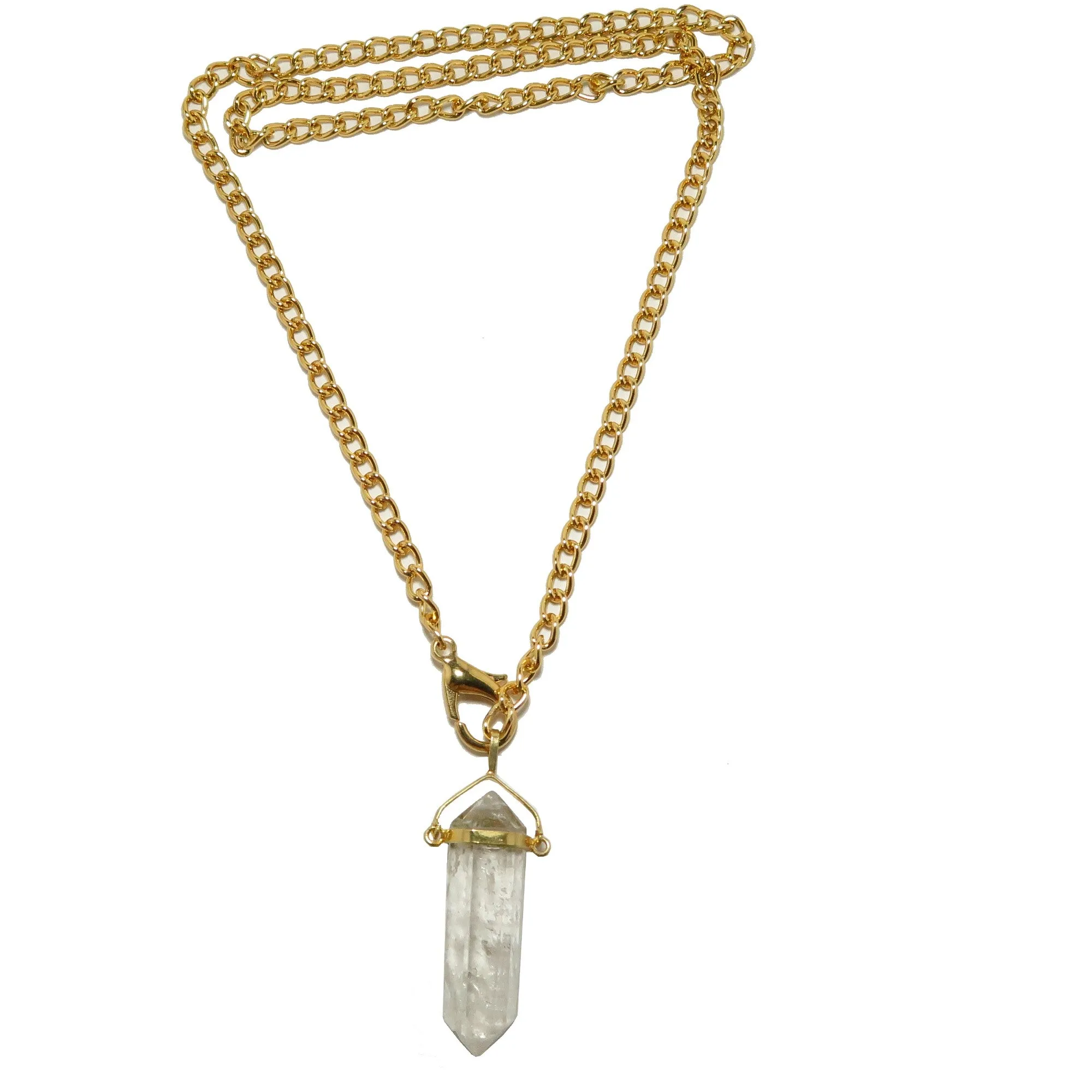 Clear Quartz Necklace Convertible Point Pendulum