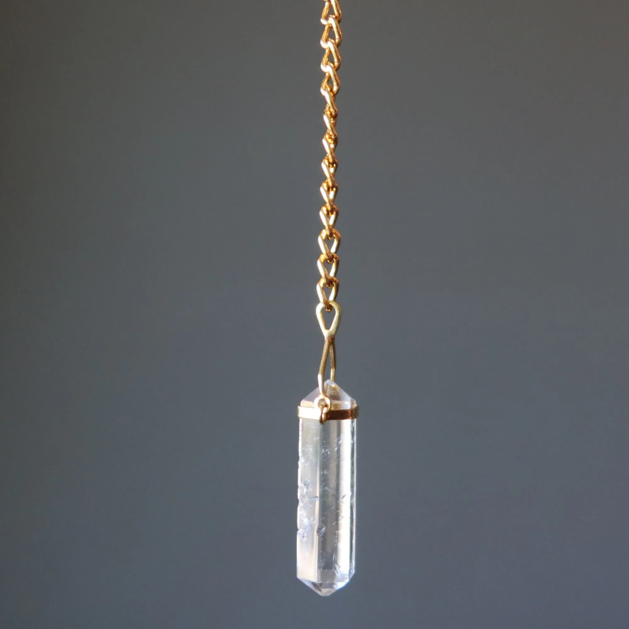 Clear Quartz Necklace Convertible Point Pendulum