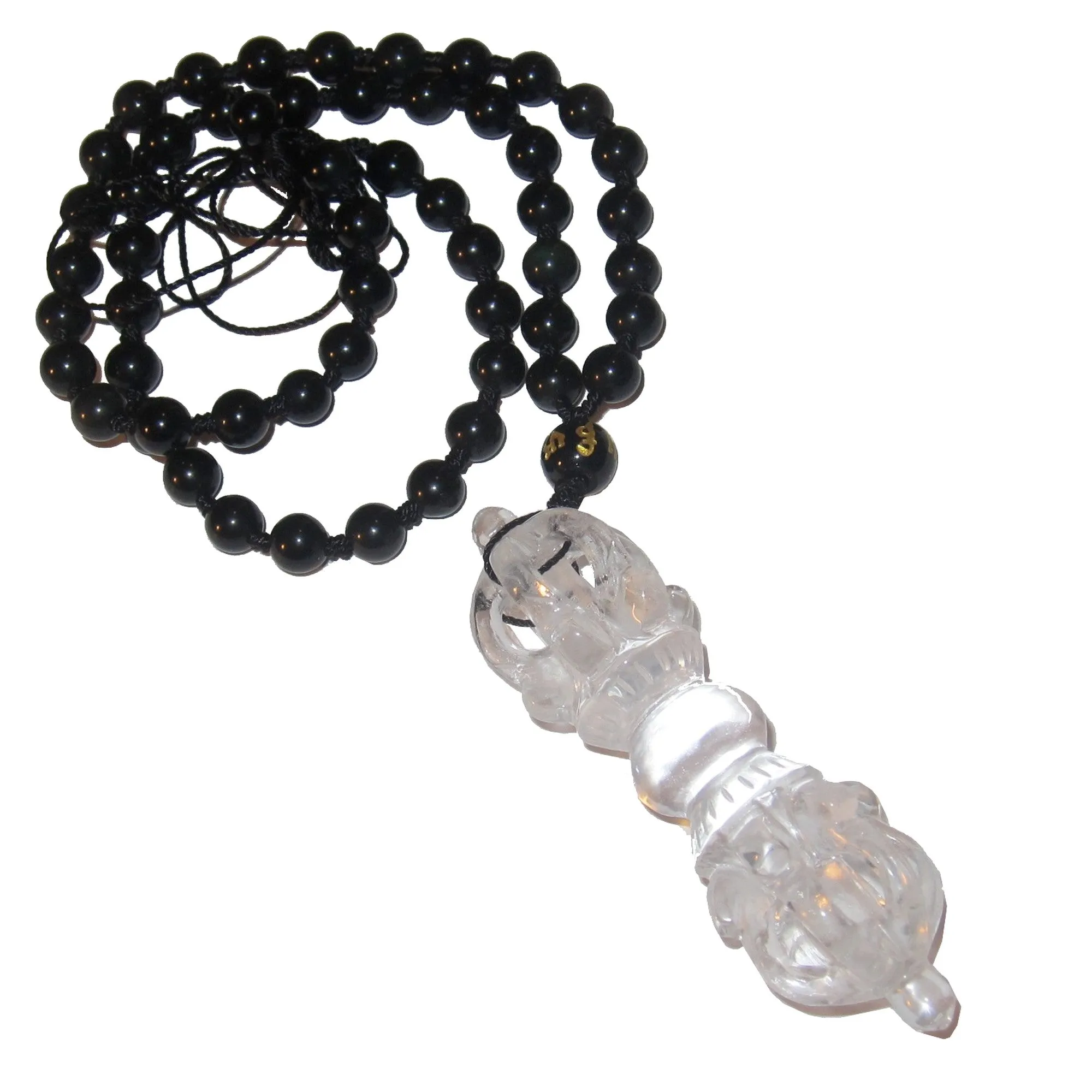 Clear Quartz Necklace Dorje Wand Tibetan Spiritual Stone