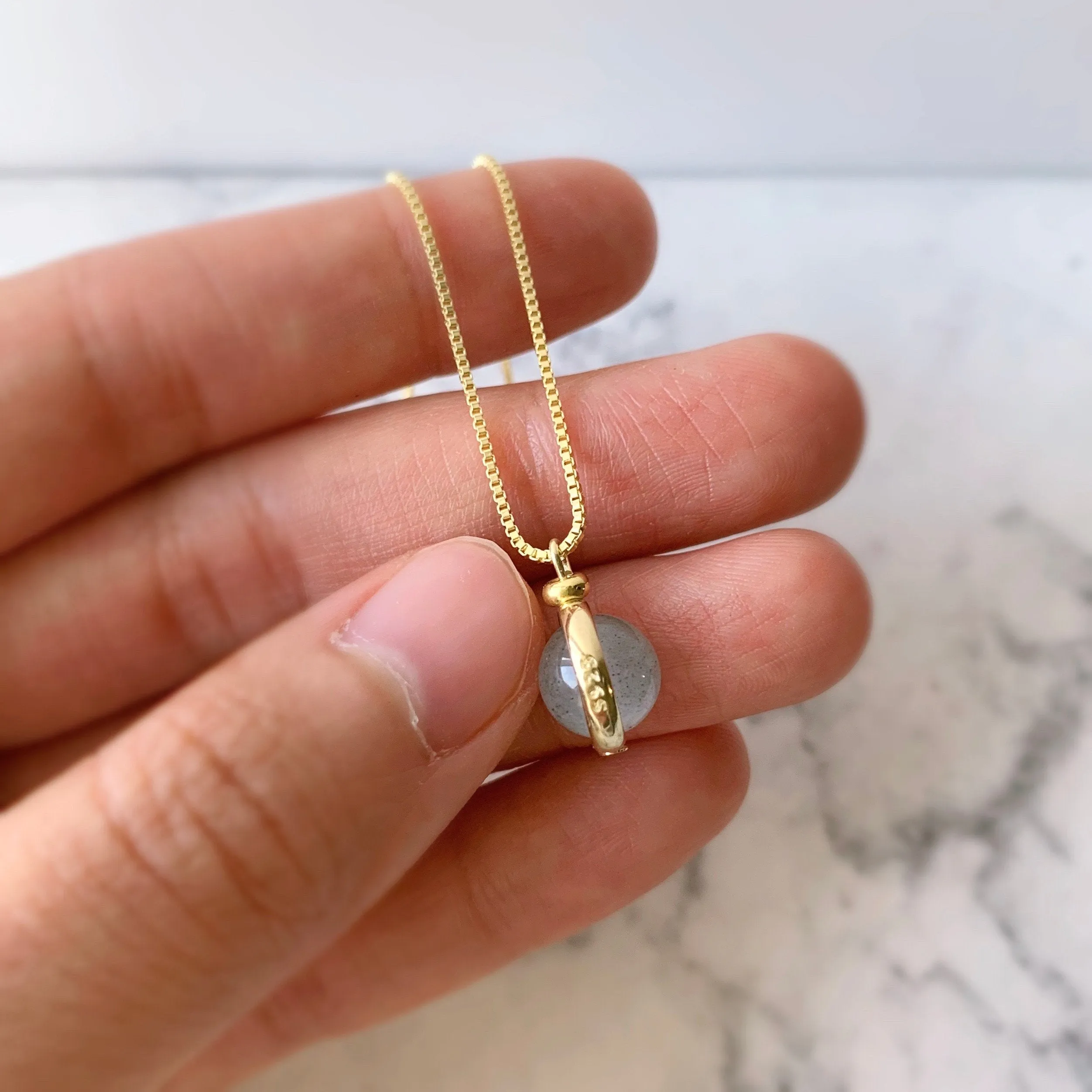 Clear Quartz Pendant Gold Necklace