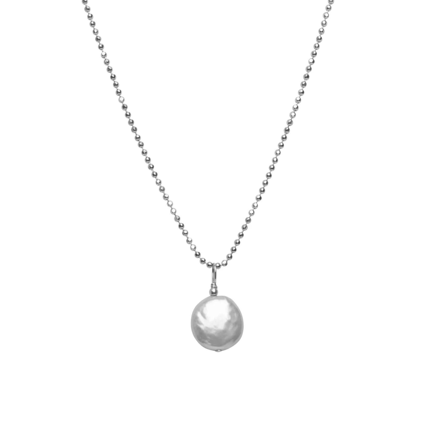 Coin Pearl Pendant Necklace | AAA 12mm  Freshwater Cultured