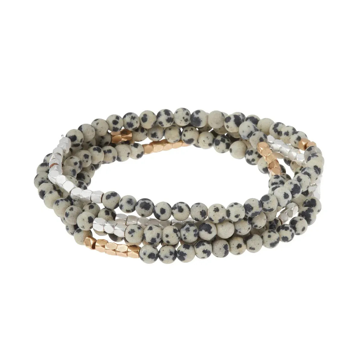 Convertible Beaded Stone Wrap Necklace Bracelet