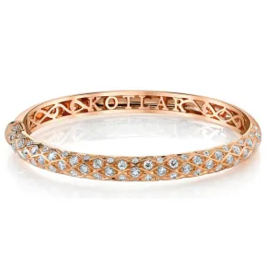 Criss Cross Diamond Halfway Bangle Bracelet