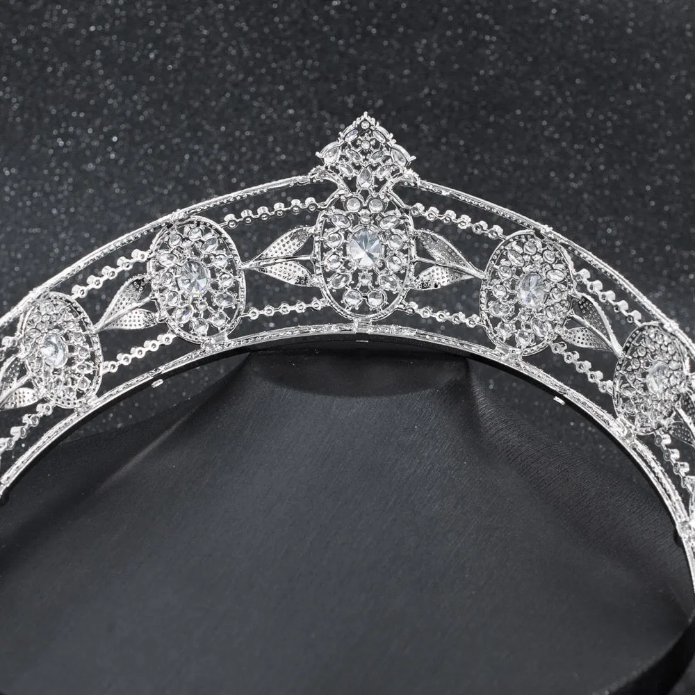 Cubic zircon wedding  bridal royal tiara diadem crown CH10258