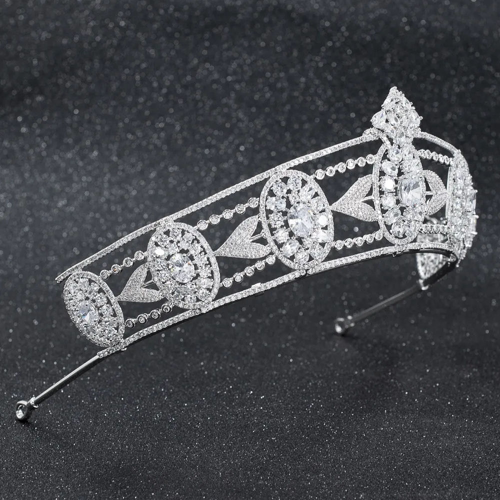 Cubic zircon wedding  bridal royal tiara diadem crown CH10258