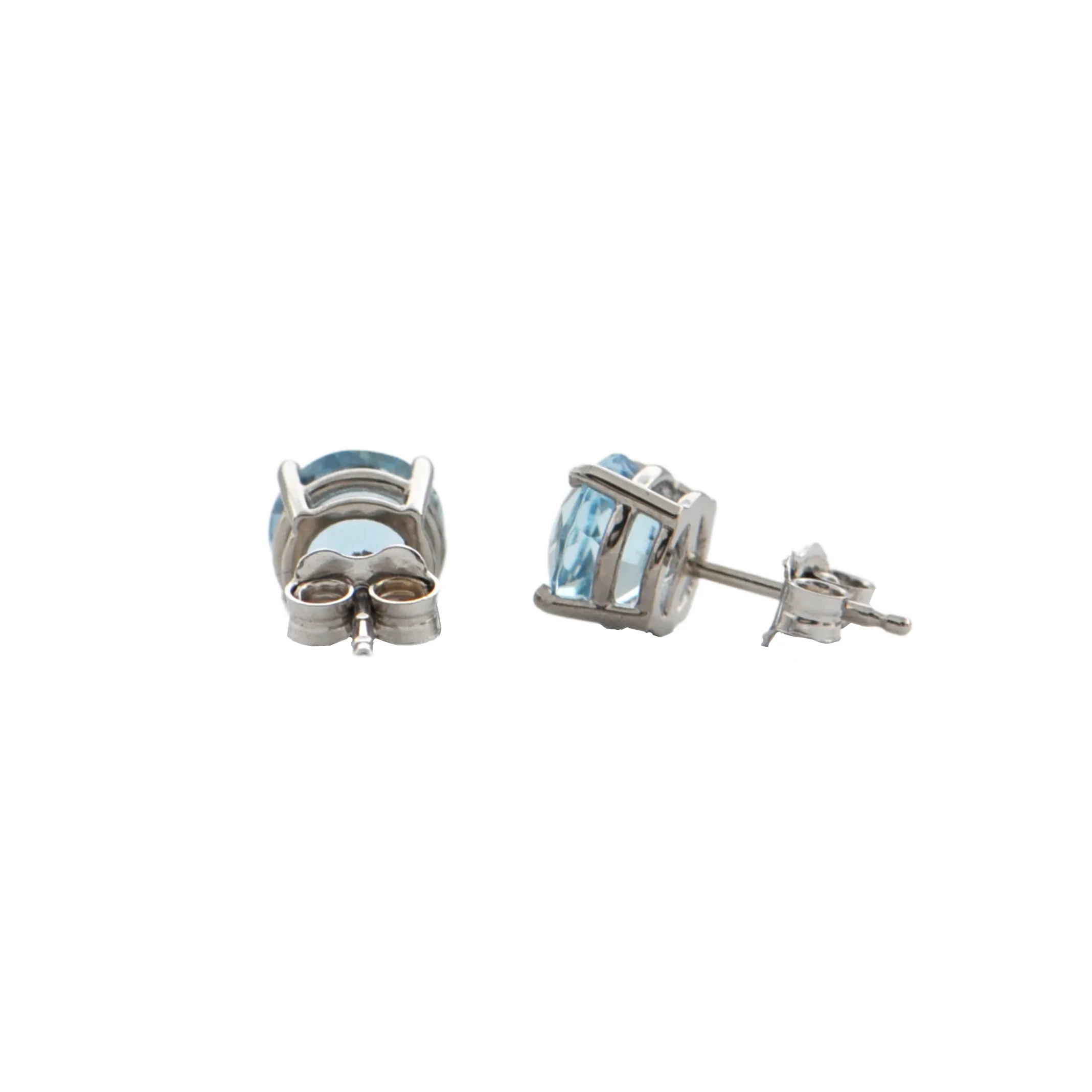 Daisy Exclusive Aquamarine 18K White Gold Stud Earrings