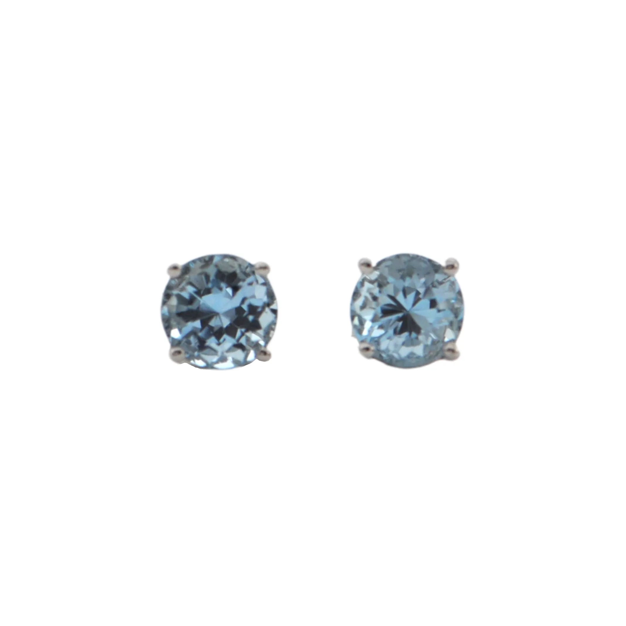 Daisy Exclusive Aquamarine 18K White Gold Stud Earrings