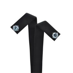 Daisy Exclusive Aquamarine 18K White Gold Stud Earrings