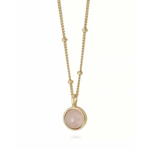 Daisy London Rose Quartz Healing Stone Necklace 18Ct Gold Plate HN1005_GP