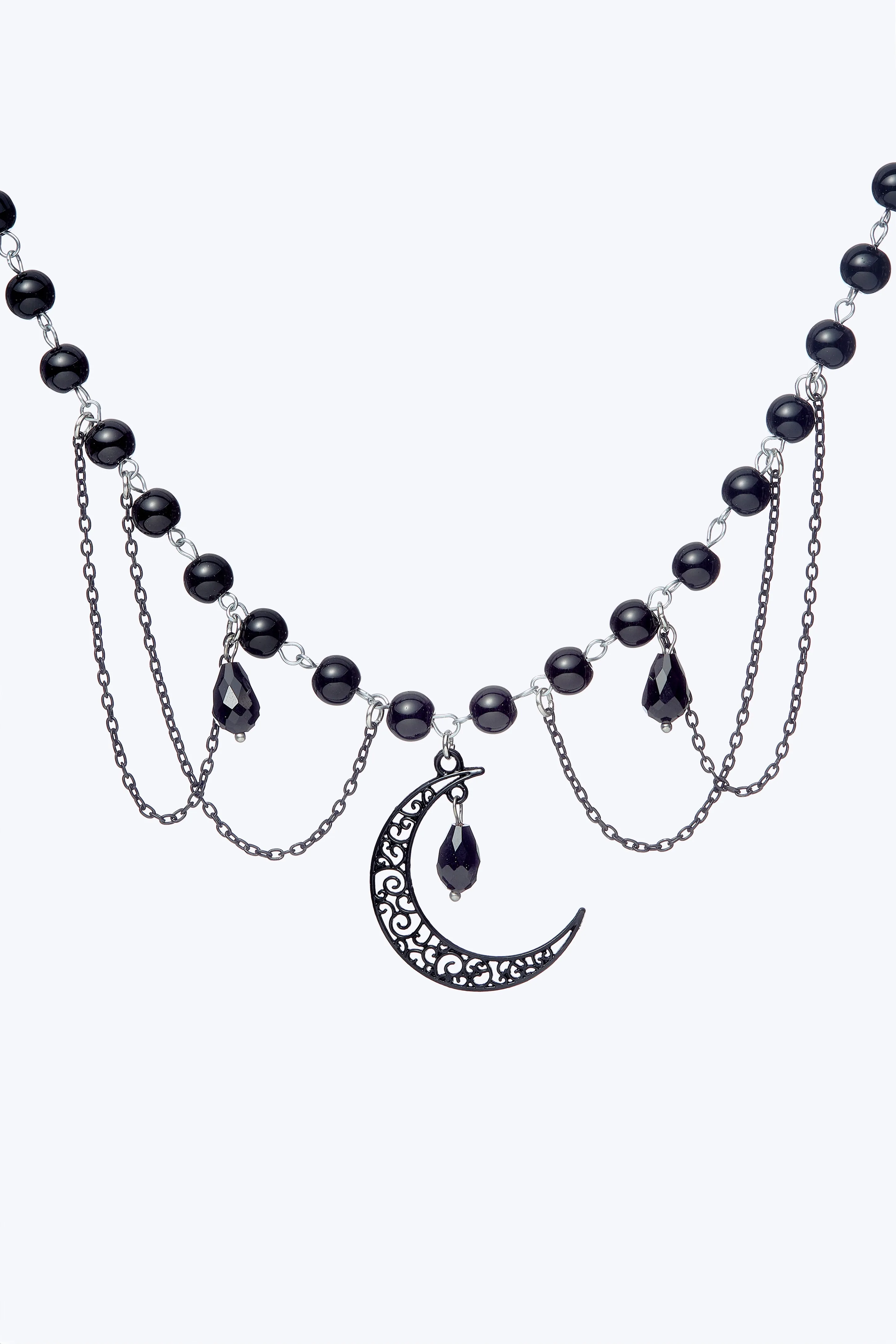 Dark Moon Beaded Necklace