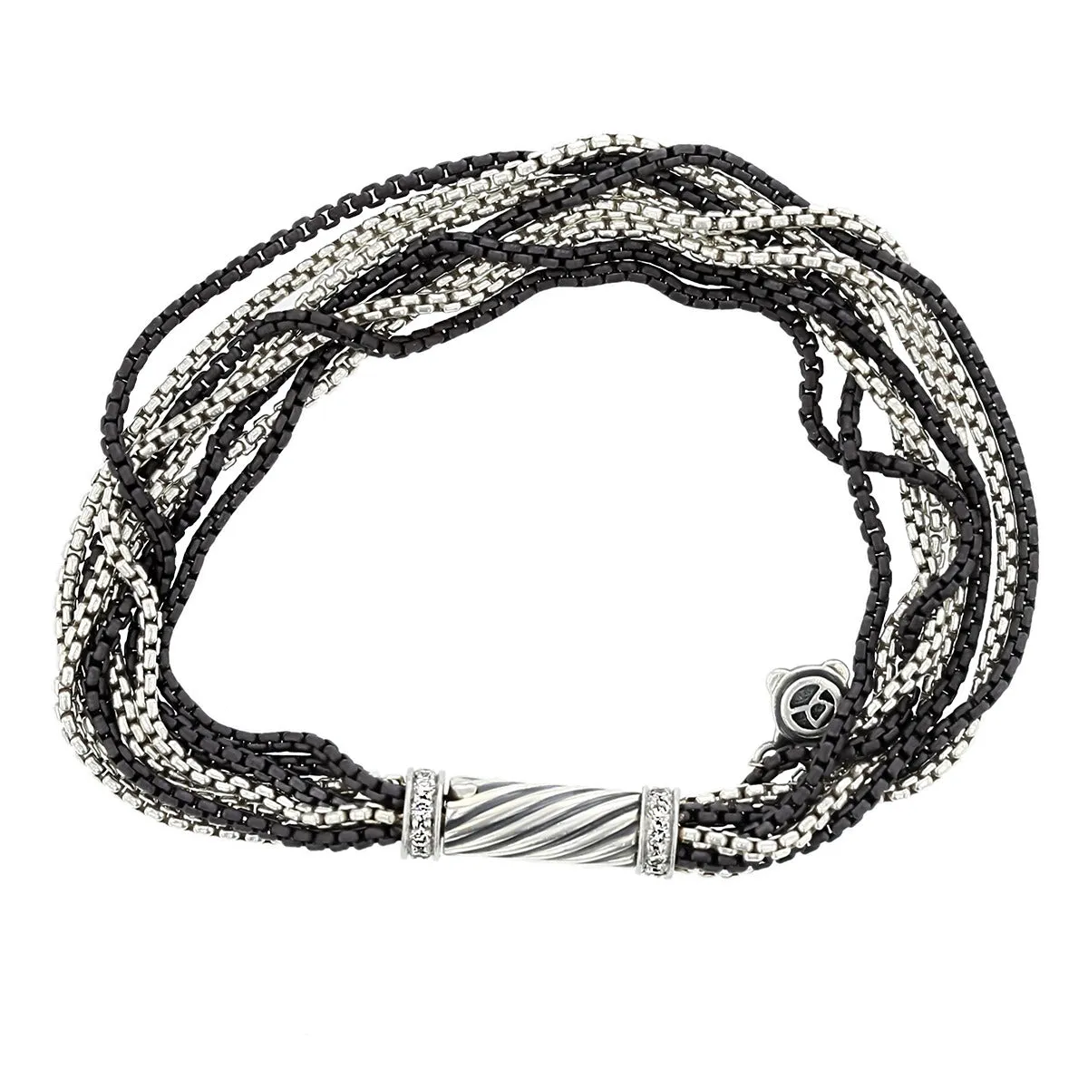 David Yurman Multi-Strand Sterling Silver Bracelet with Diamonds