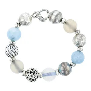 David Yurman Sterling Silver Chalcedony Elements Bracelet