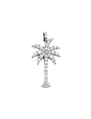 Diamond palm tree pendant