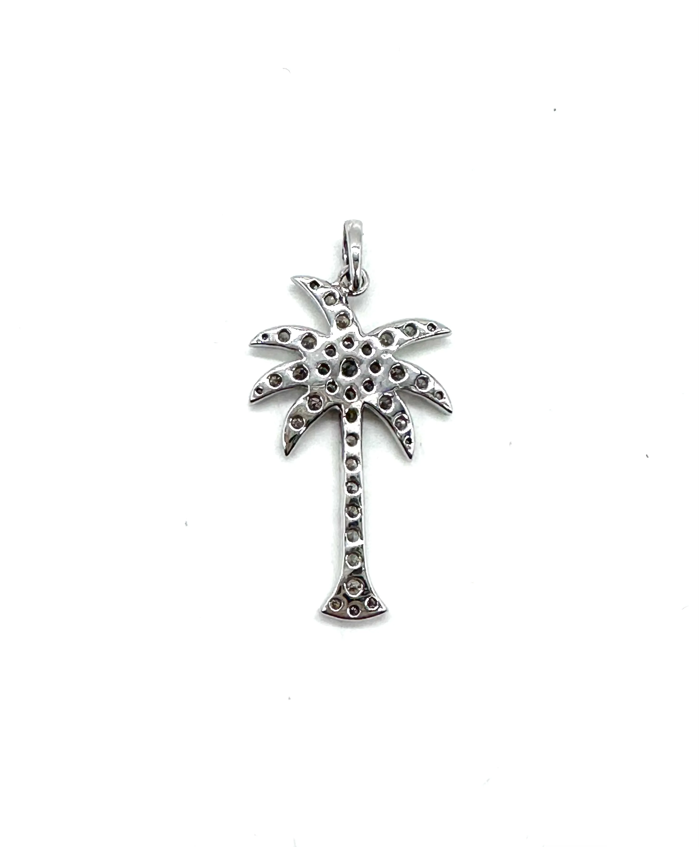 Diamond palm tree pendant