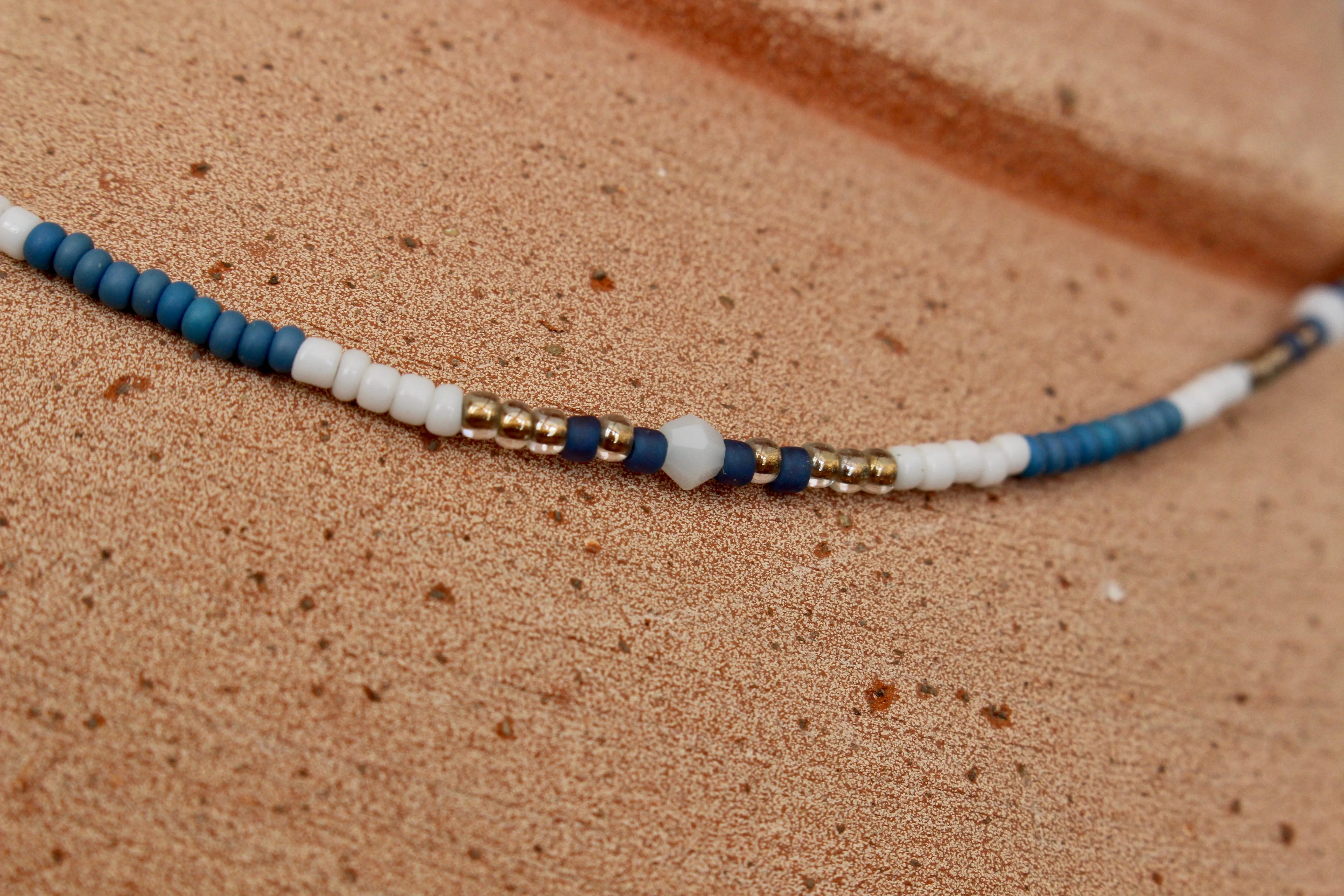 Dusty Blue Beaded Necklace