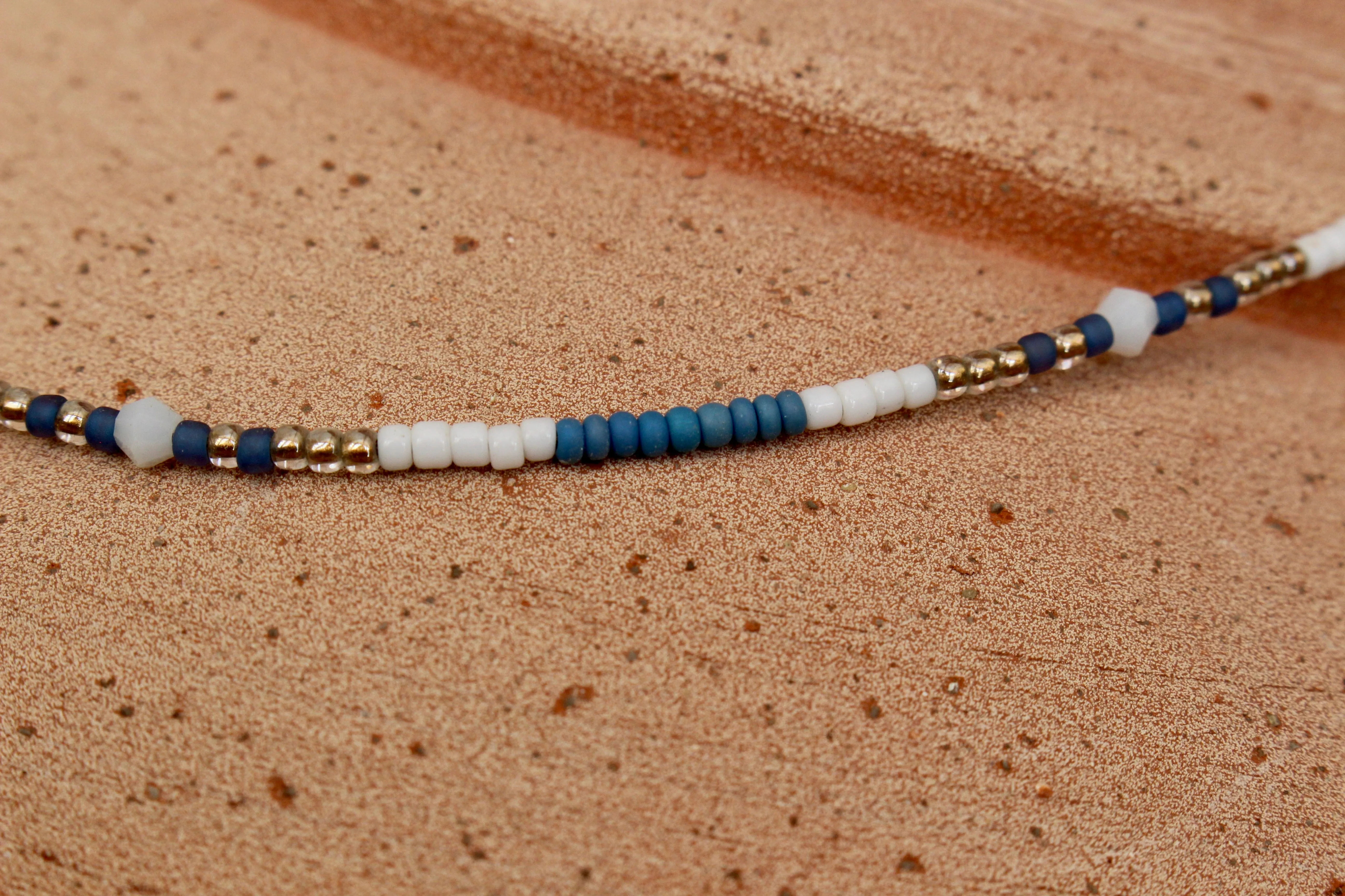 Dusty Blue Beaded Necklace