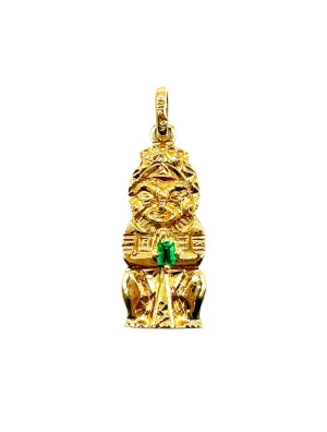 Emerald Mayan statue pendant