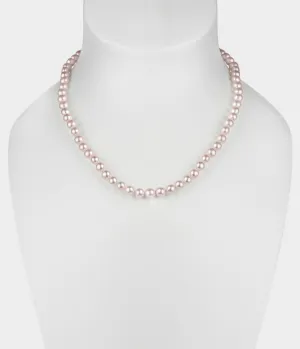 Faith Pearl Necklace / Sterling Silver / Pink Pearls