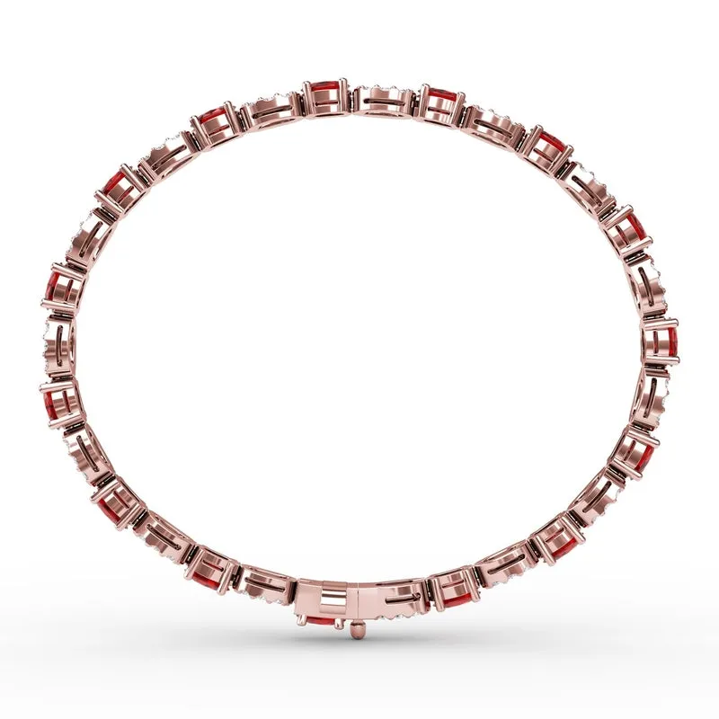 Fana Interchanging Ruby and Diamond Bracelet