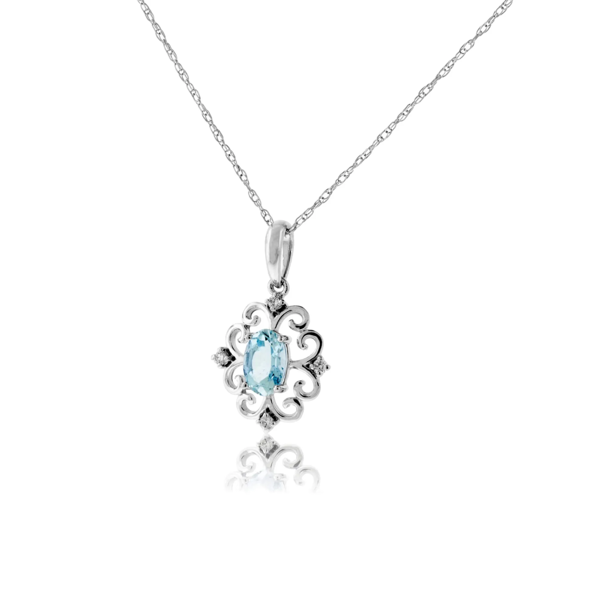 Filigree Style Aquamarine Pendant