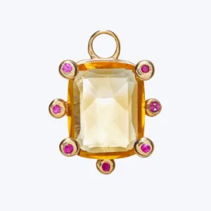 Genie Charm with Citrine and Ruby