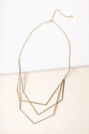 Gold Geometric Beaded Necklace