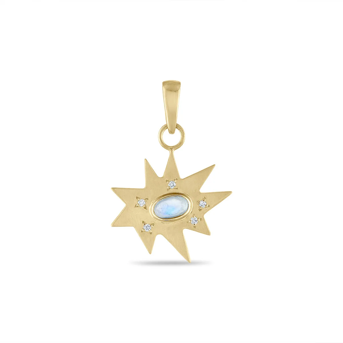 Gold Midi KAPOW! Charm with Moonstone