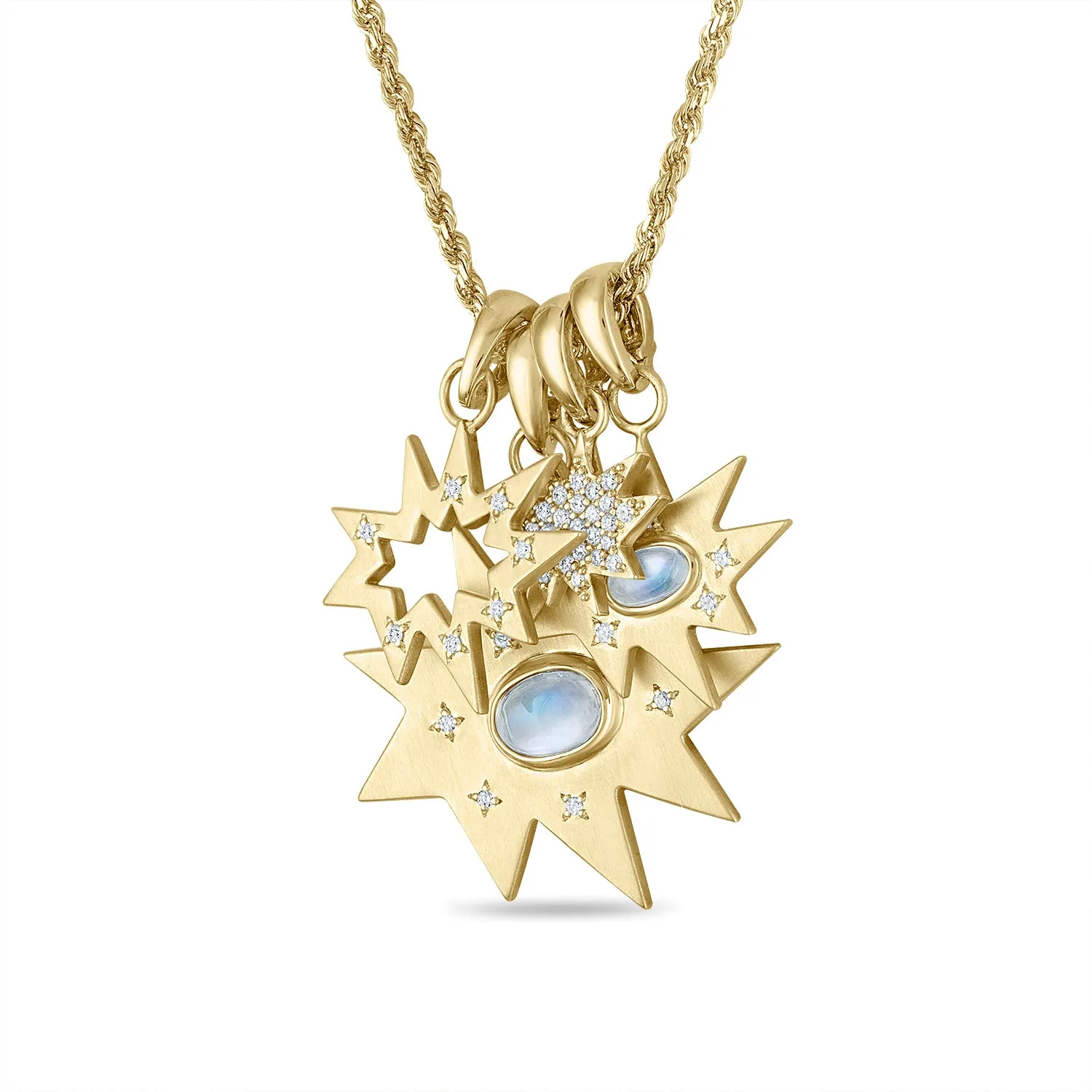 Gold Midi KAPOW! Charm with Moonstone