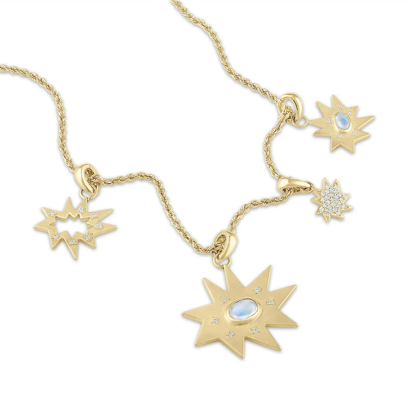 Gold Midi KAPOW! Charm with Moonstone