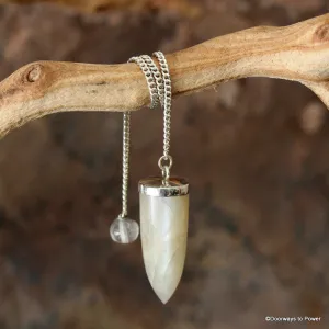 Golden Moonstone Crystal Pendulum .925 SS