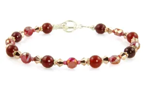 Golden Red Jade Gemstone Bracelet