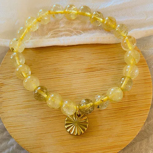 Golden Rutile Quartz Mala Bracelet