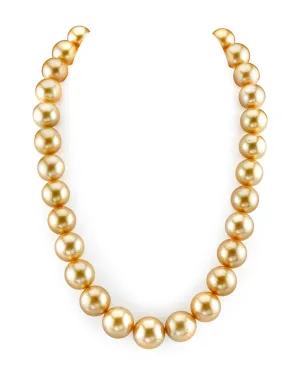 Golden South Sea Pearl Necklace, 14.0-17.0mm - AAA Quality