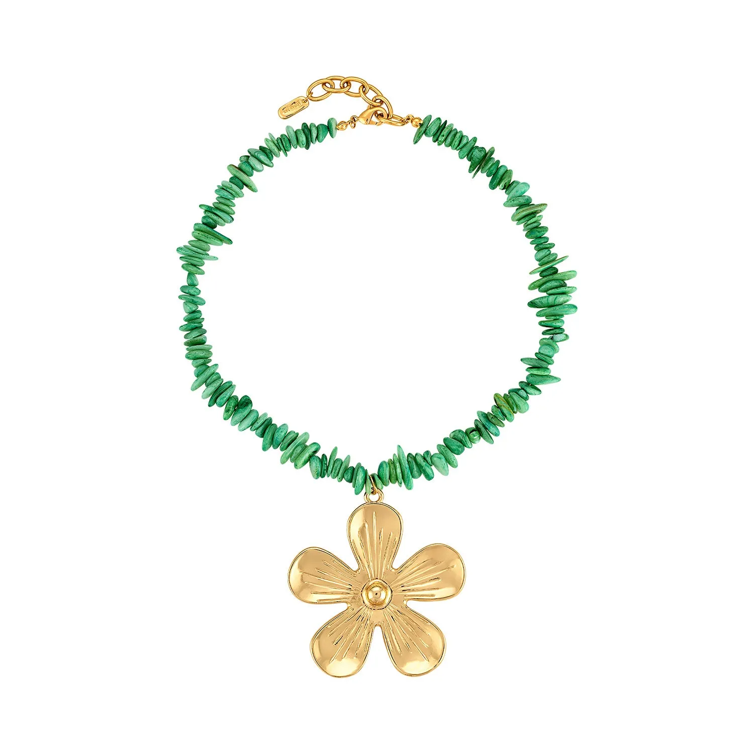 Green Flower Shell Necklace