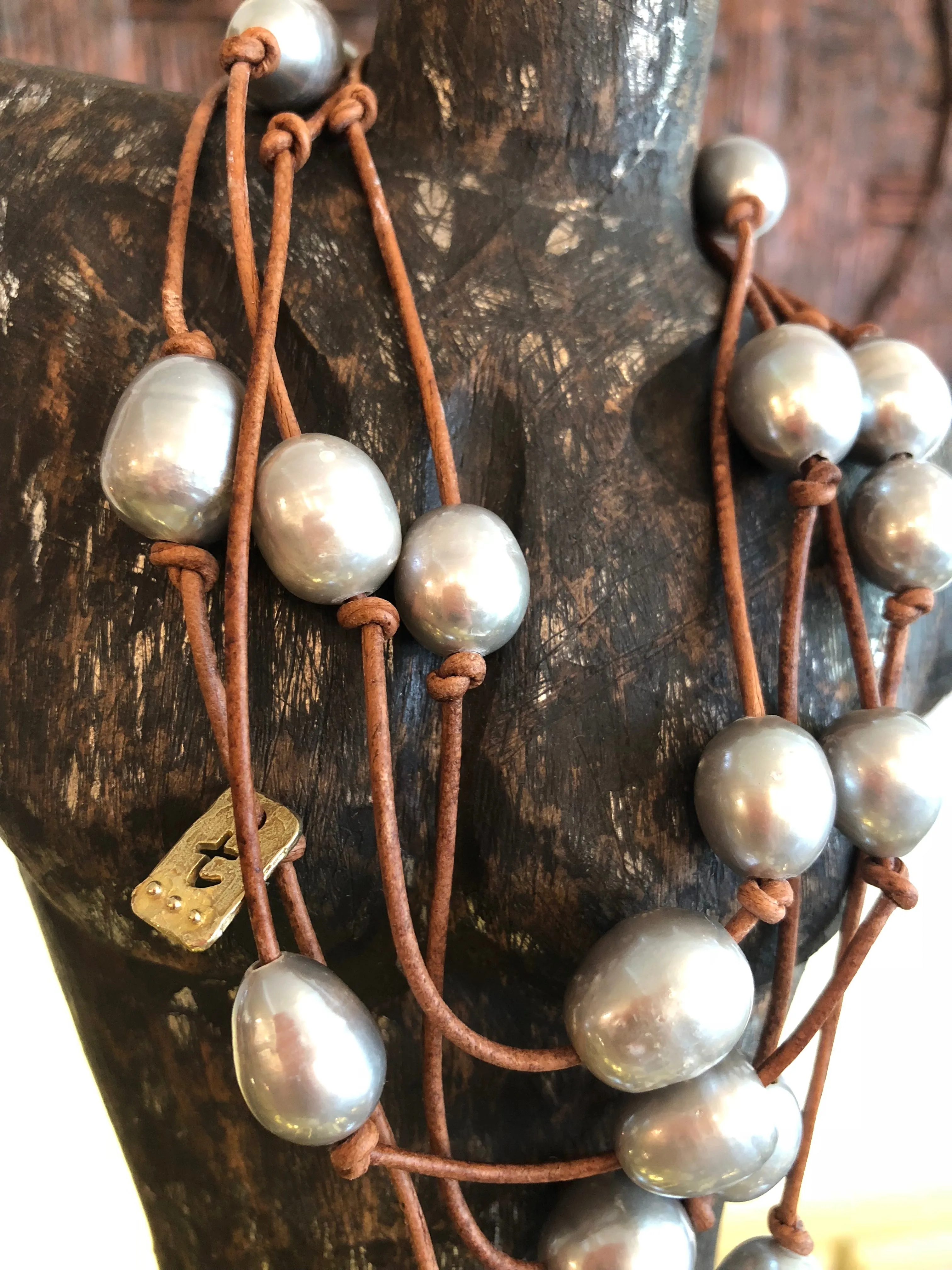 Grey Freshwater Pearl Wrap Necklace