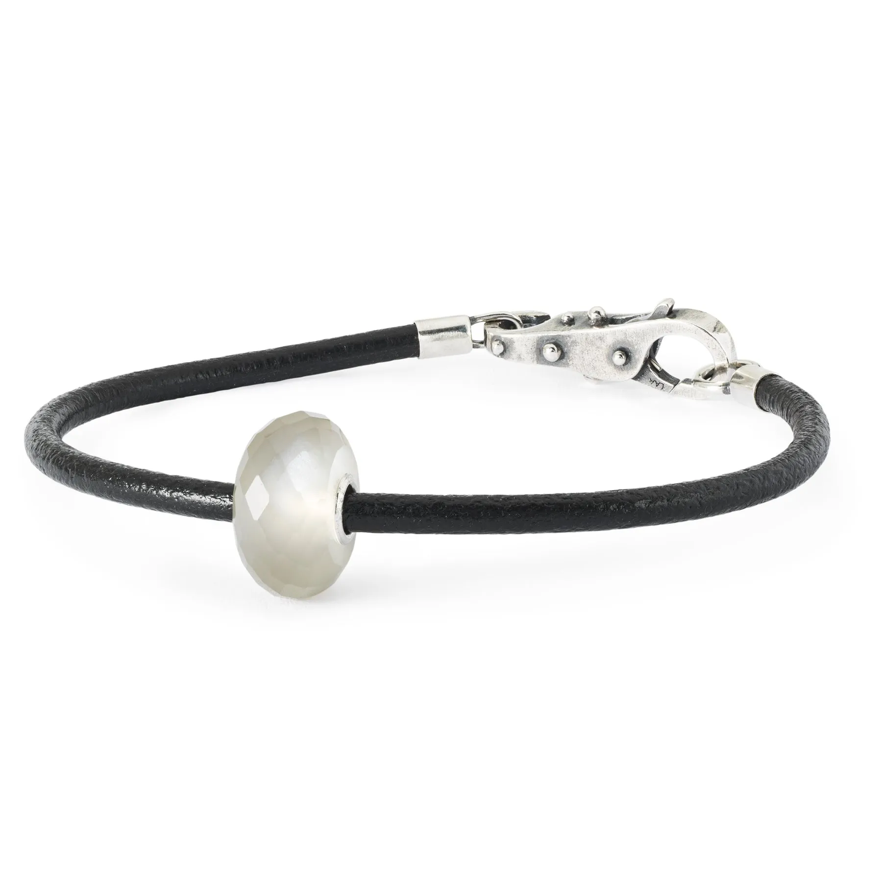 Grey Moonstone Leather Cord Bracelet