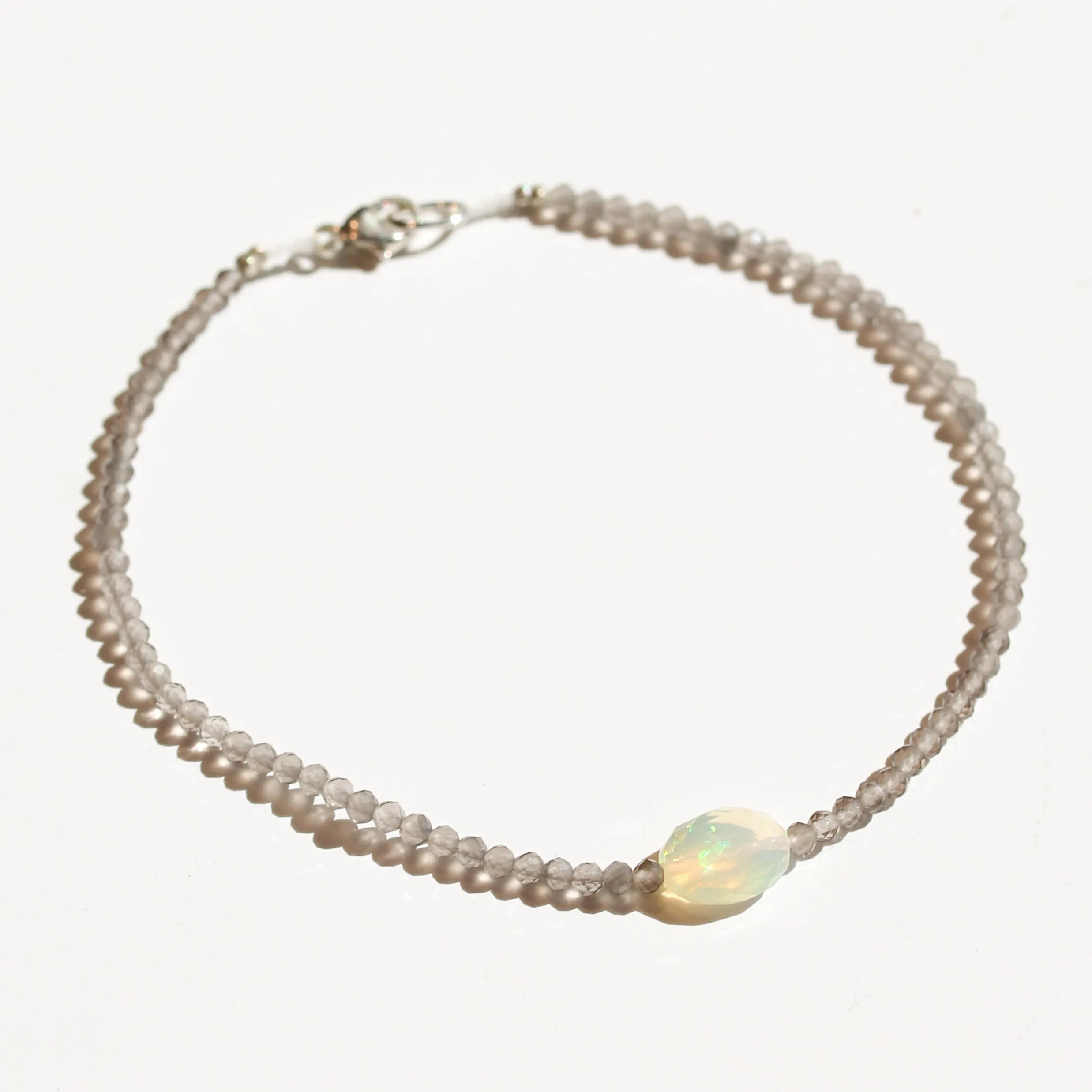 Grey Moonstone   Opal Bracelet No.9